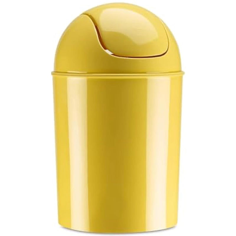 UMBRA 1.25 Gallon Mini Waste Can with Removable Swing-Top Lid - Small Garbage Bin for Kitchen, Bathroom, Bedroom, Office - Compact Trash Can Fit Under Tables & Counters - Yellow - Image 1